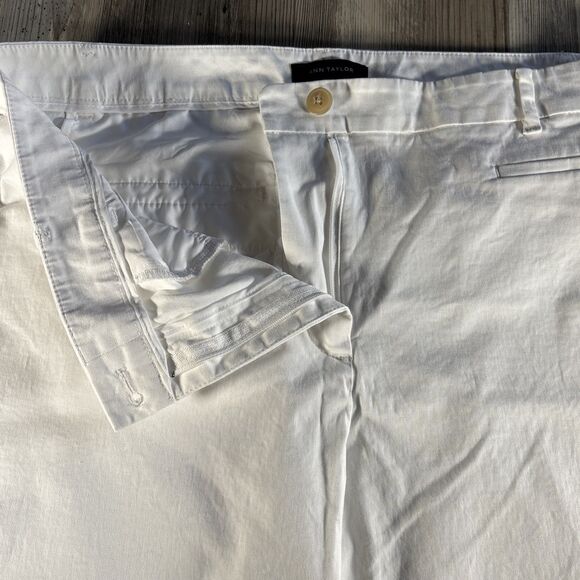 Ann Taylor White Ankle Length Chino Cotton Dress Pants size 16P - Picture 2 of 9